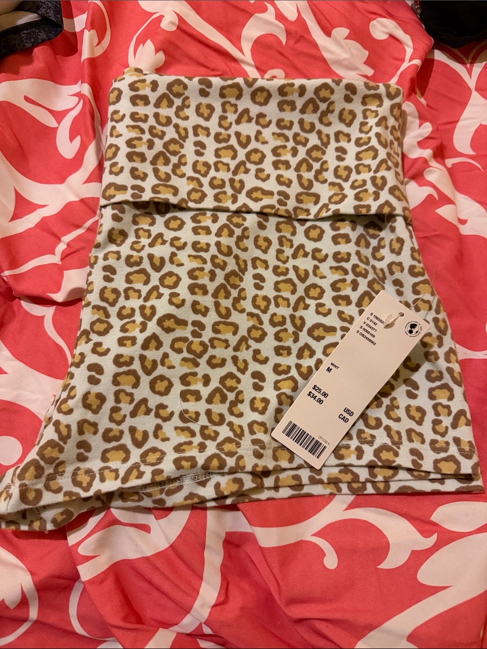 Urban Outfitters Leopard Fold-Over Waist Shorts - Brown, White